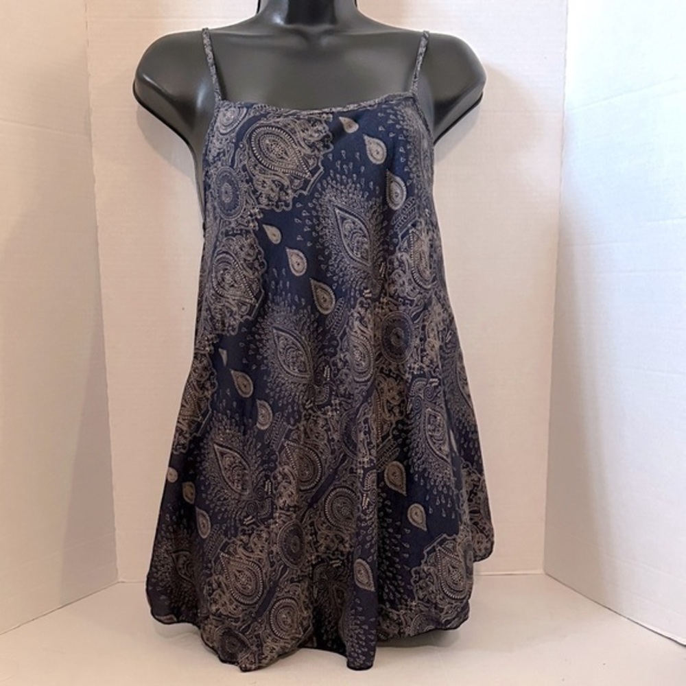 Mellow Mood Navy and Beige Paisley tank small